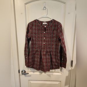 Vineyard Vines w/Cashmere Size 4 Peplum Tartan Top